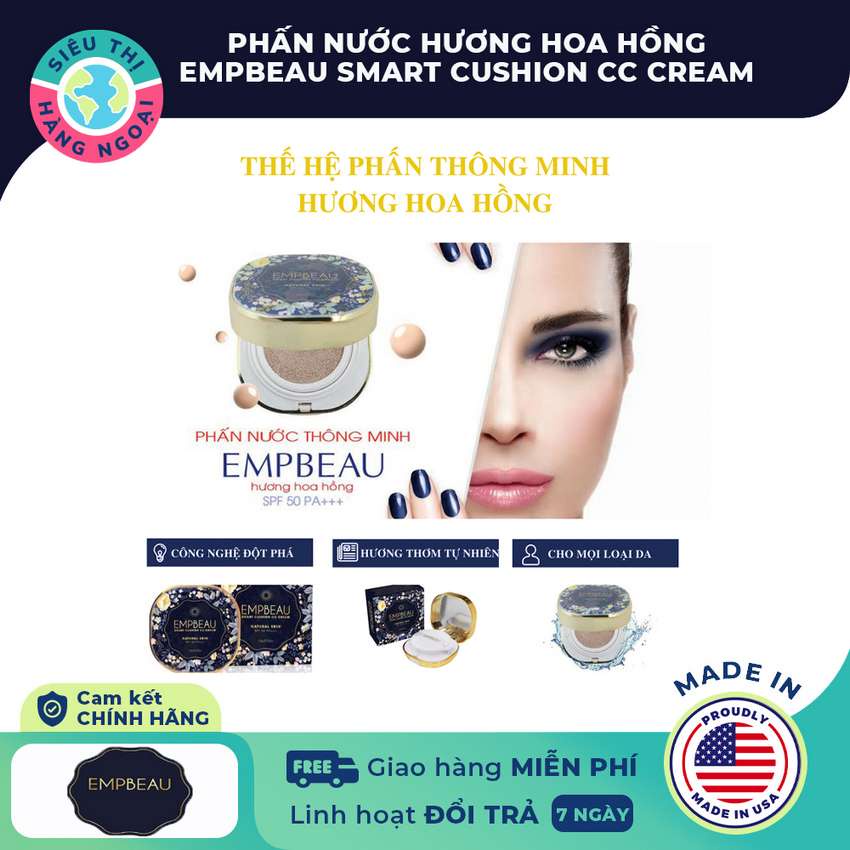 Lõi Phấn Nước Empbeau Smart Cushion CC Cream [Bền màu cao dưỡng ẩm cho da hương thơm tự nhiên phù hợp mọi loại da]