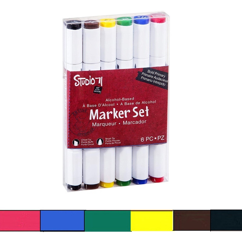 Set 6 Bút Dạ Nhiều Màu Kèm Túi Đựng