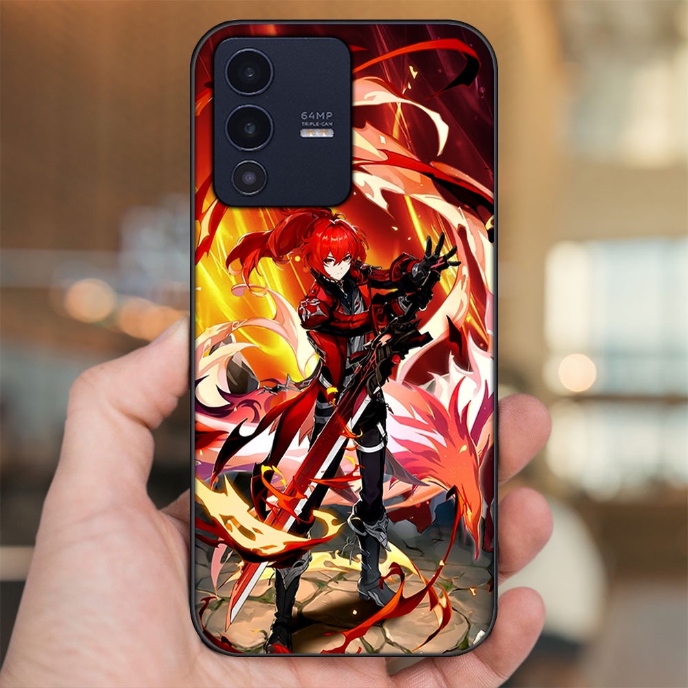 Ốp lưng Vivo V23 5G viền đen in hình Diluc Genshin Impact