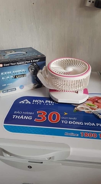 [Mã ELHA22 giảm 5% đơn 300K] Quạt sạc tích điện gấp gọn Folding Fan LR-2018