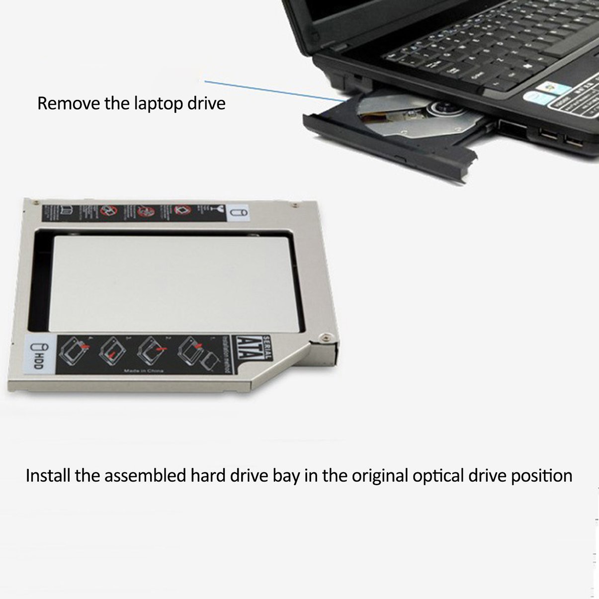 Vỏ Ổ Cứng Sata 2nd Hdd Hd Cho Laptop Cd / Dvd-Rom 9.5mm | BigBuy360 - bigbuy360.vn