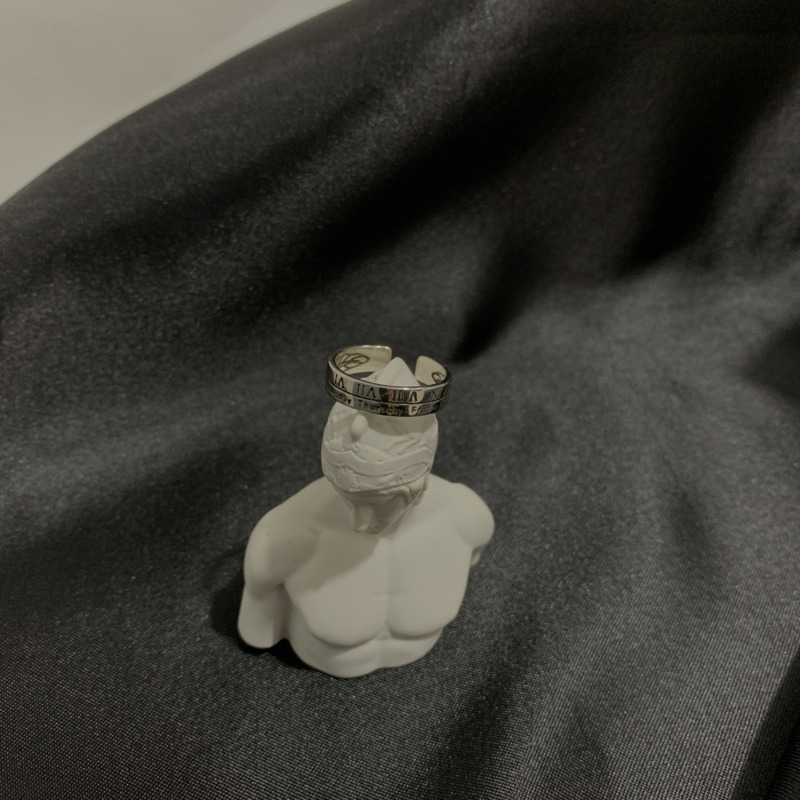 Nhẫn hở khắc chữ số La Mã phong cách hiphop thời trang cho nam nữ