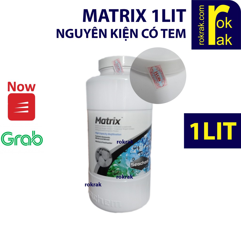 SEACHEM MATRIX - Chai 1Lit  Vật Liệu Lọc CAO CẤP độ BỀN cao Cho Bể Cá bởi ROKRAK