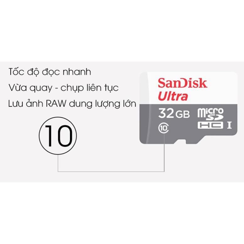 Thẻ nhớ chính hãng microSDHC Sandisk Ultra 32GB upto 80MB/s - Thẻ Sandisk chuyên dụng cho Camera tốc độ cao | BH 5 Năm | BigBuy360 - bigbuy360.vn
