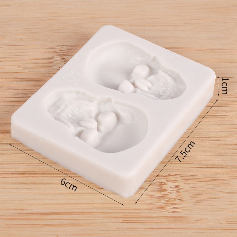 Khuôn Silicone Làm Bánh/Kẹo/Sô Cô La Hình Đầu Lâu 3D DIY