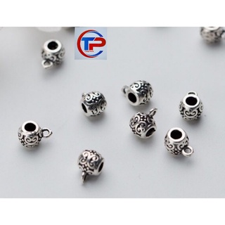 Charm ống lùa bạc thái có móc làm phụ kiện treo xinh xinh
