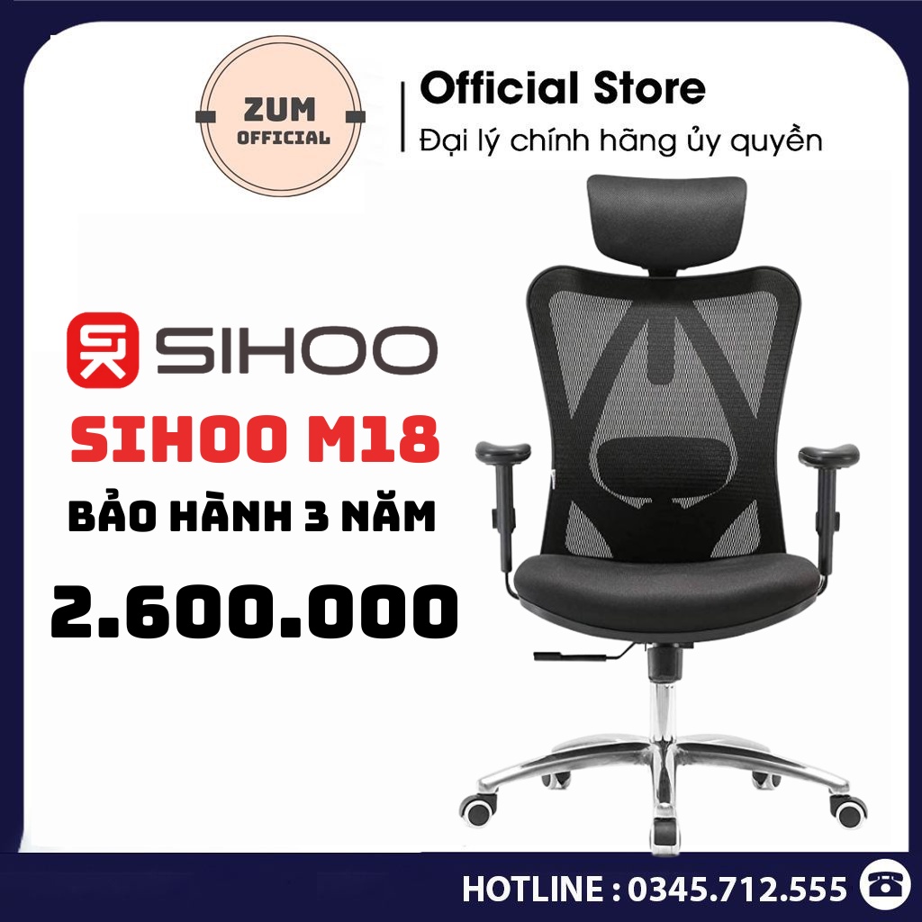 Ghế Sihoo M18 bản thường và gác chân - Thiết Kế Công Thái Học