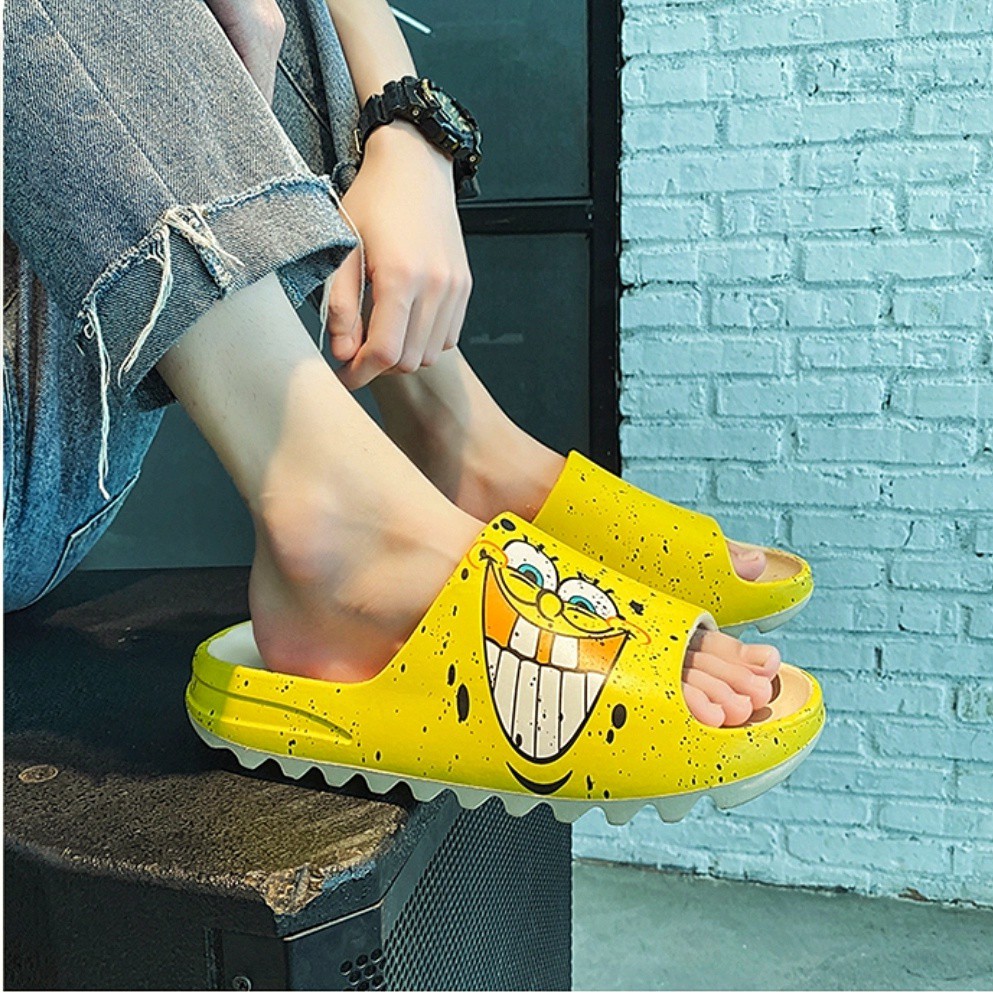 Dép YZ bản mặt cười chuẩn 2020 - LOGO và chữ Đầy đủ - size nam nữ