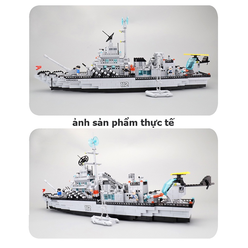 Đồ chơi lắp ráp tàu chiến quân sự cỡ lớn 70cm cao cấp giá rẻ, đồ chơi lắp ghép mô hình thông minh cho bé BOBIKIDS LG14