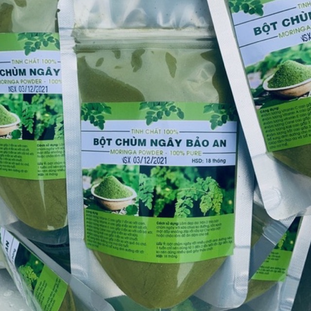 Bột lá chùm ngây sấy lạnh 100g dưỡng da rất tốt