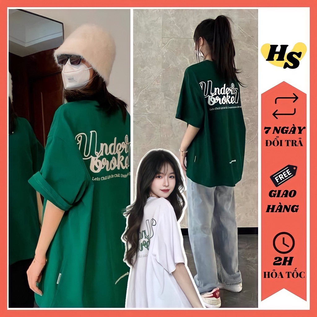 Áo phông form rộng nam nữ Hus dáng thun trơn unisex kiểu tay lỡ cổ tròn màu đen trắng chất dày dặn oversize mã AT001