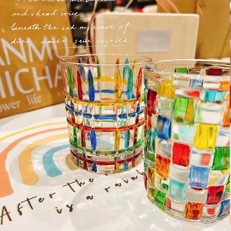 Ly cốc thủy tinh 7 màu nhiều kiểu dáng chịu nhiệt tốt dùng để uống nước pha cà phê pha trà trang trí nhà cửa - Go Home