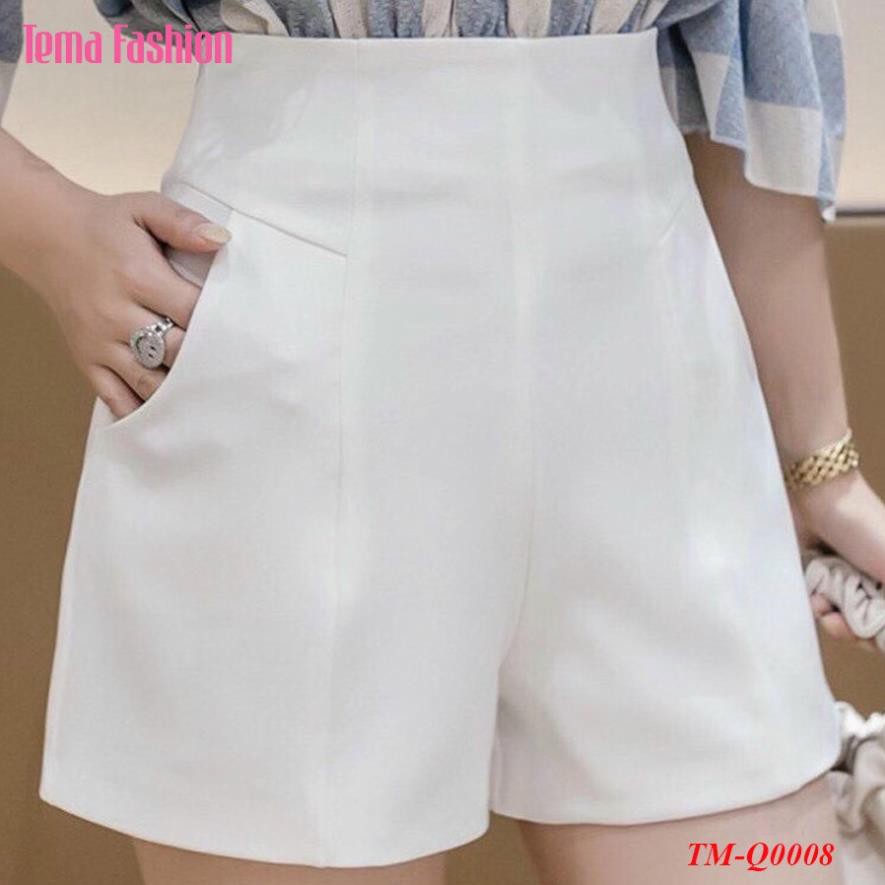 Quần đùi nữ MIA 1992 cao cấp - Quần short nữ dáng chữ A vải tuyết mưa ống rộng lưng cao form chuẩn tôn dáng