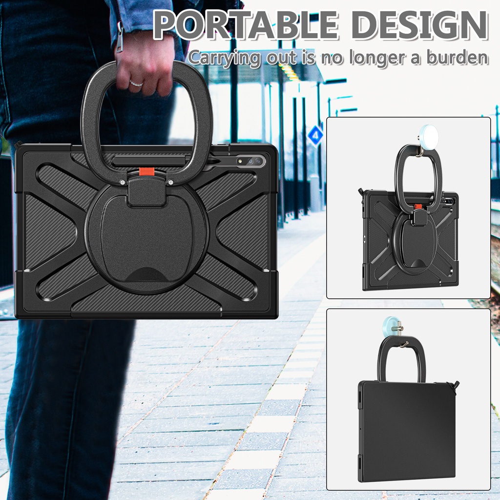 Bao Da Máy Tính Bảng Chống Sốc Có Giá Đỡ Xoay 360 Độ Cho samsung galaxy tab s9 ultra 14.6 inch 2023 tab s8 ultra 14.6 inch 2022