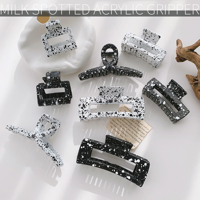 Kẹp tóc hình bò sữa trắng đen phong cách Hàn Quốc