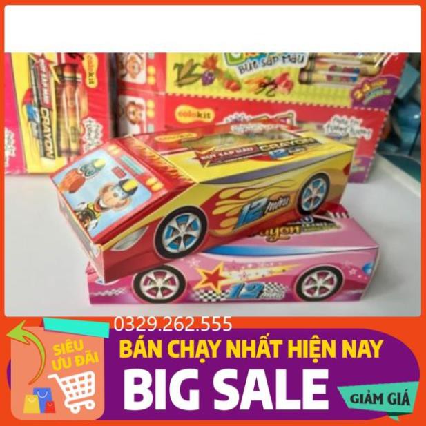 (FreeShip) Hộp Sáp màu hình ôtô 12 màu và 24 màu siêu đẹp