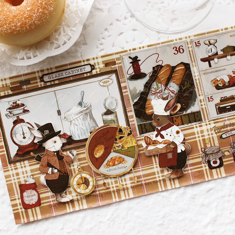 Meo.hime 𓃠 Hãng MT - Băng dán washi tape thỏ và bánh mì