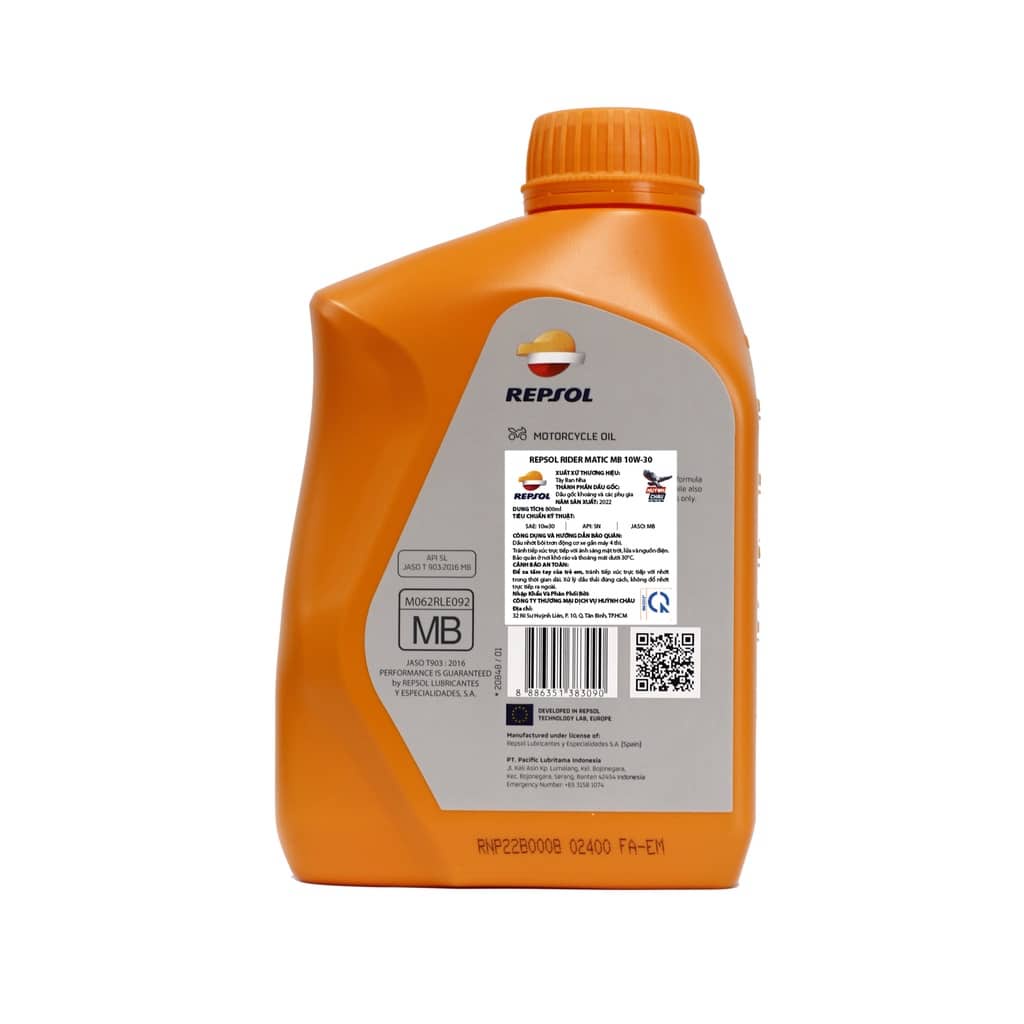 NHỚT REPSOL RIDER MATIC MB 10W-30 800ML XE GA