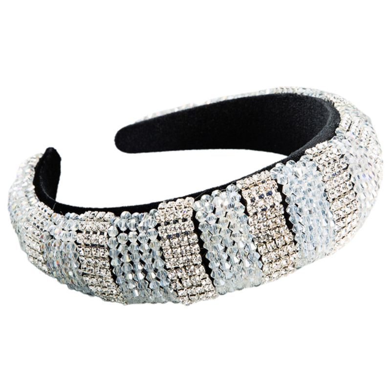 Băng Đô Nhung Bản Rộng Đính Đá Pha Lê Nhiều Màu Sắc