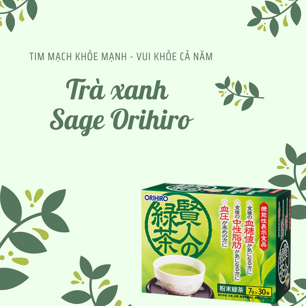 [Orihiro] Trà xanh giảm mỡ máu và đường trong máu Orihiro Sage 30 gói - Giá tốt - Hàng chính hãng