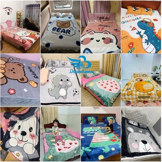 Bộ chăn ga nỉ nhung 3d cao cấp dày ấm nhiều mẫu, ga gối nỉ nhung đủ size nệm Dreamhomebedding