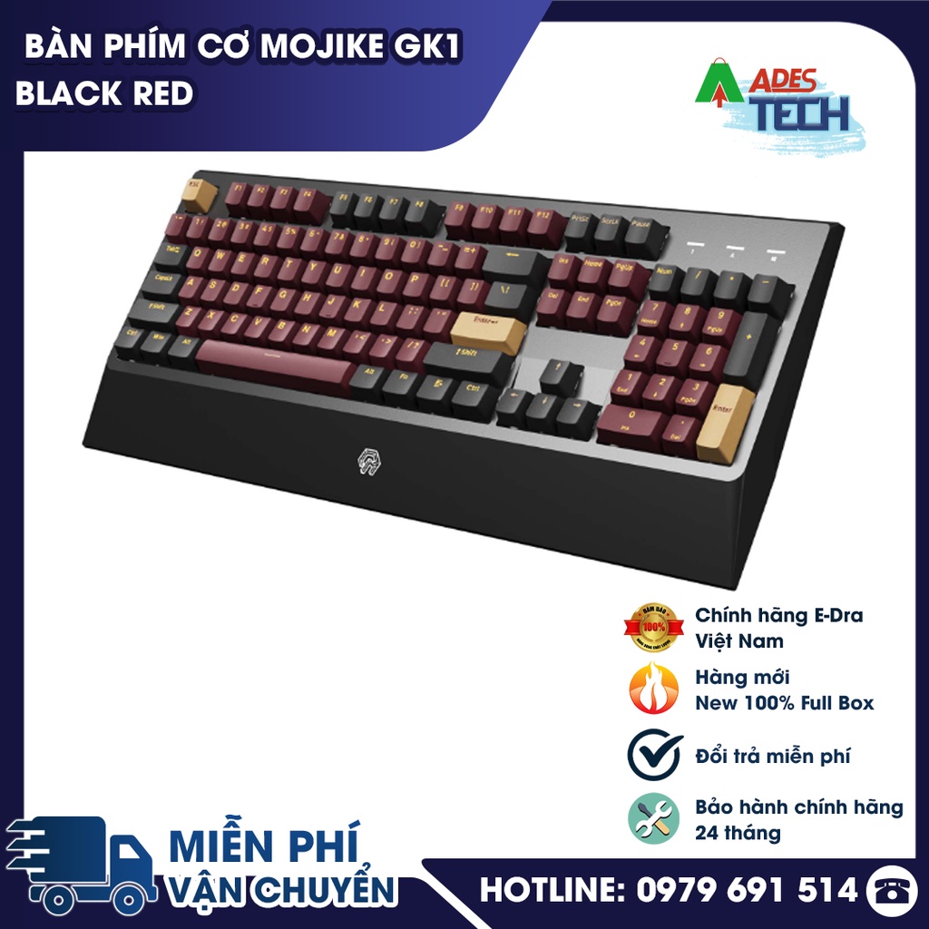 Bàn phím cơ Mojike GK1 Black Red  | Bảo hành 12 tháng