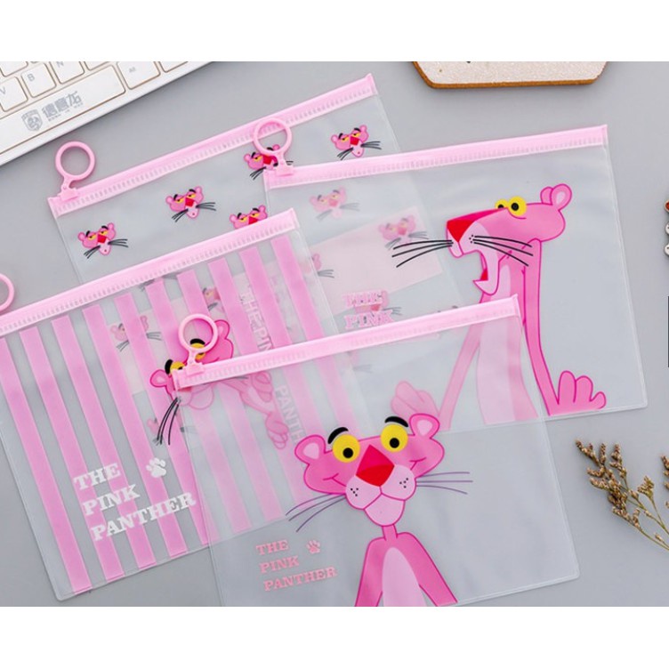 Combo 4 Túi Đựng Bút Viết Zip The Pink Panther - Mẫu Khác Nhau