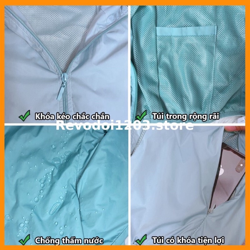 Áo khoác gió nữ Lót Lưới chống nắng chống nước
