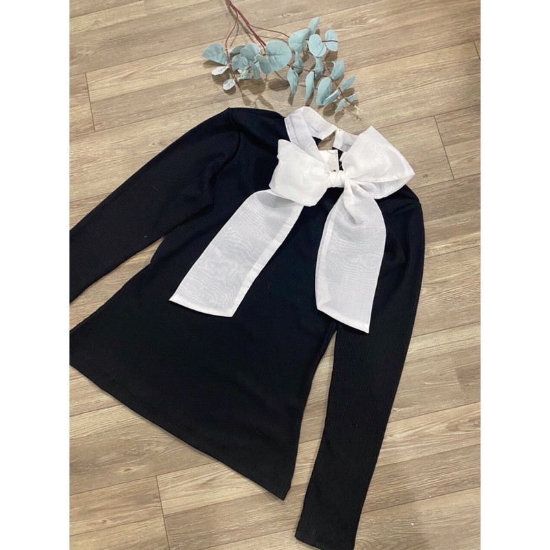 ÁO LEN TĂM NƠ CỔ