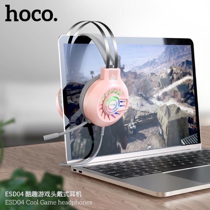 ✔CHÍNH HÃNG✔Tai nghe Gaming Hoco ESD04 có mic đàm thoại.Head phone chụp tai Bluetooth cho Game thủ-bass mạnh-pin khủng