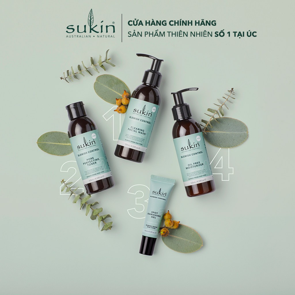 [Mã FMCGMALL -8% đơn 250K] Sữa Rửa Mặt Giảm Mụn Sukin Blemish Control Clearing Facial Wash 125ml | BigBuy360 - bigbuy360.vn