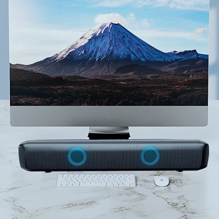 Loa Bluetooth Không Dây Soundbar RGB Âm Thanh Vòm 3D Phiên Bản Đặc Biệt Dùng Cho Máy Tính Vi Tính, Có Đèn LED 2 mắt.