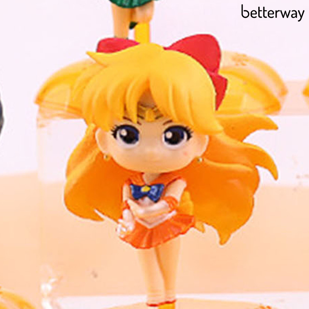 SAILOR MOON Set 6 Mô Hình Đồ Chơi Thủy Thủ Mặt Trăng Bằng Pvc Dành Cho Trẻ Em