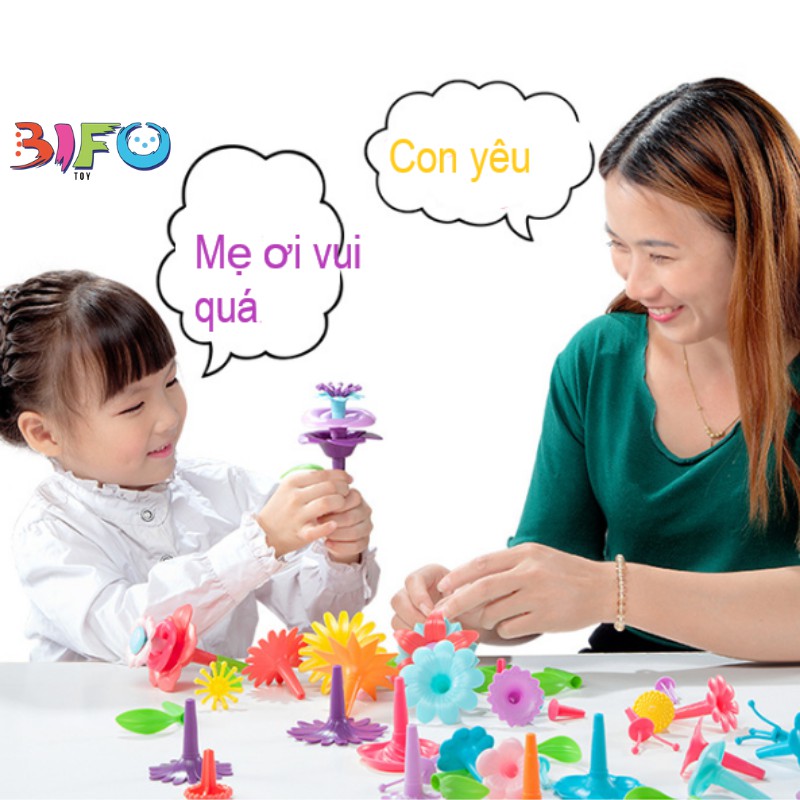 Đồ chơi giáo cụ Montessori ghép hình hoa giúp bé phát triển tư duy màu sắc thông minh