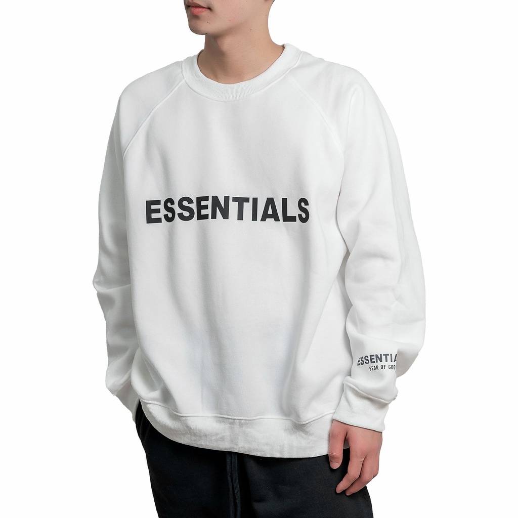 Áo Sweater ESS decal Form Unisex Nam Nữ, áo nỉ thu đông cổ tròn