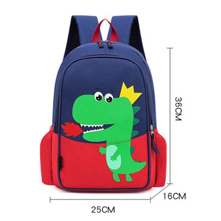 Balo In Hình Khủng Long Cho Bé Đi Học Mầm Non Chống Thấm Nước Vải Siêu Mềm Size 36CM Hàng Cao Cấp