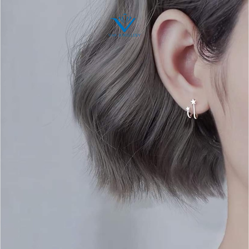 Khuyên tai bạc Khuyên ngôi sao nhỏ ôm viền tai Van jewelry V10724