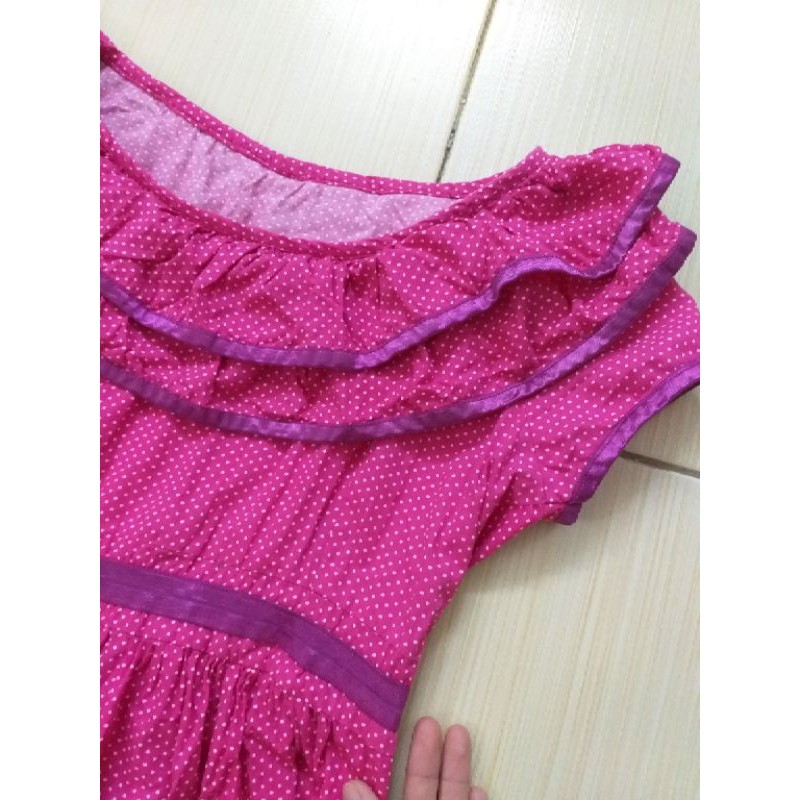 Đầm hồng chấm bi thanh lý