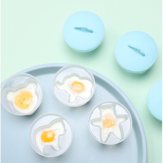 Bộ 4 khuôn hấp trứng, làm bánh hình hoa/ hình thú cho bé ăn dặm