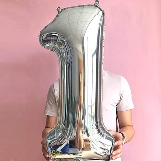 Bóng số size to 70cm màu bạc