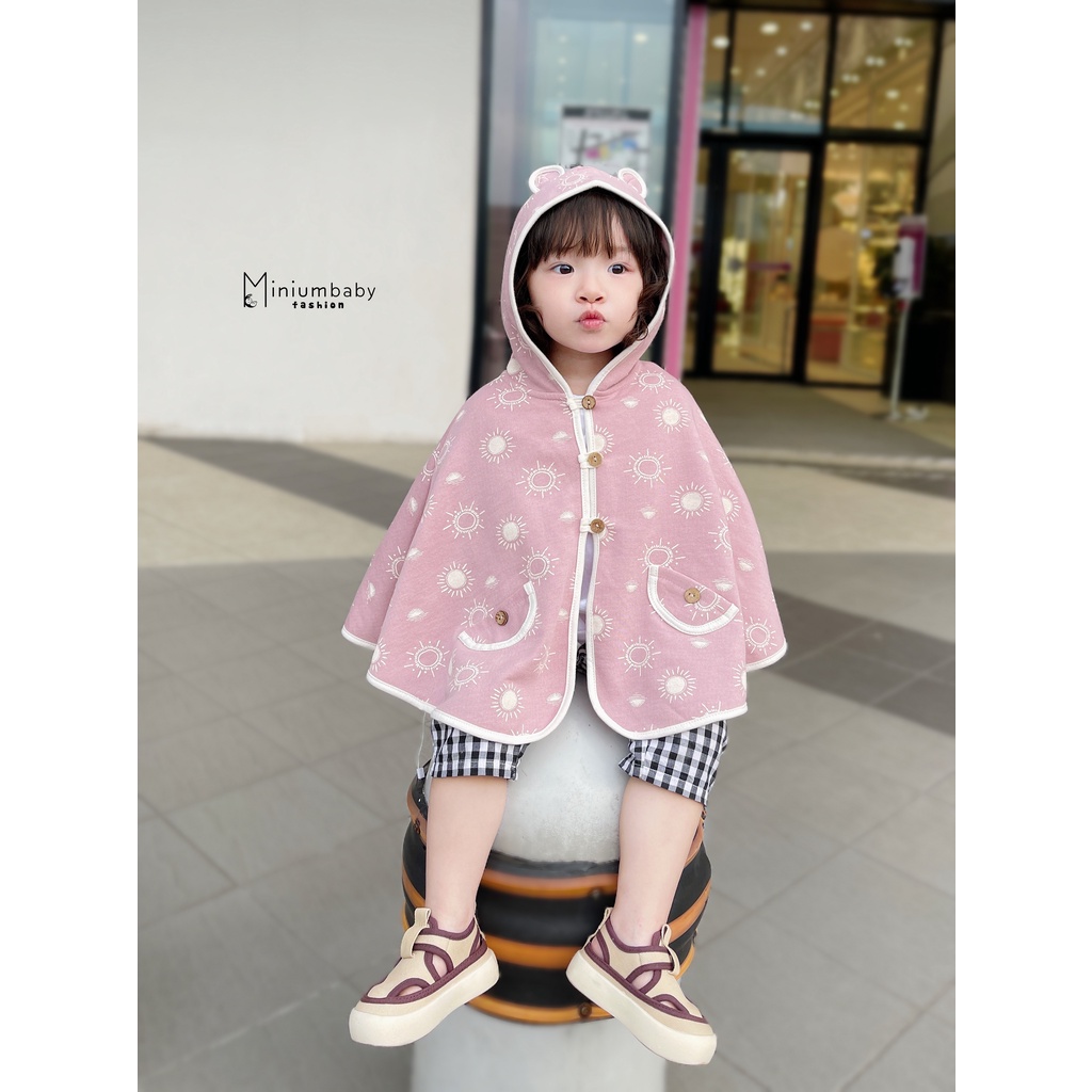 Áo choàng chống nắng, giữ ấm kiểu cánh dơi cho bé trai, bé gái từ 0-6 tuổi, áo khoác trẻ em miniumbabyfashion ACCD