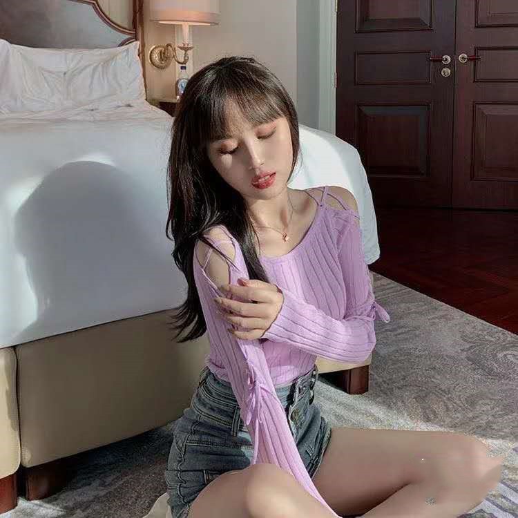 Áo thun dài tay hở vai gợi cảm cho nữ