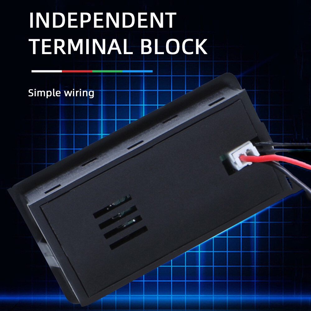 Vôn Kế Kỹ Thuật Số Ziqucu Hai Dây Hiển Thị Nhiệt Độ Pin Lithium 7-70V