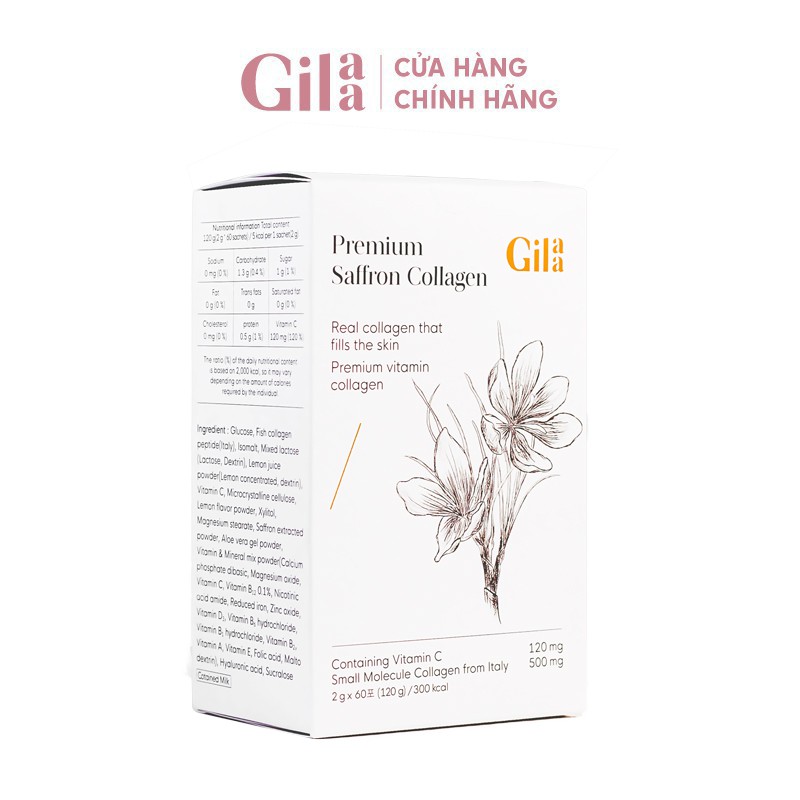 Bột Uống Collagen Cao Cấp Kết Hợp Saffron Gilaa (60 gói x 2g)