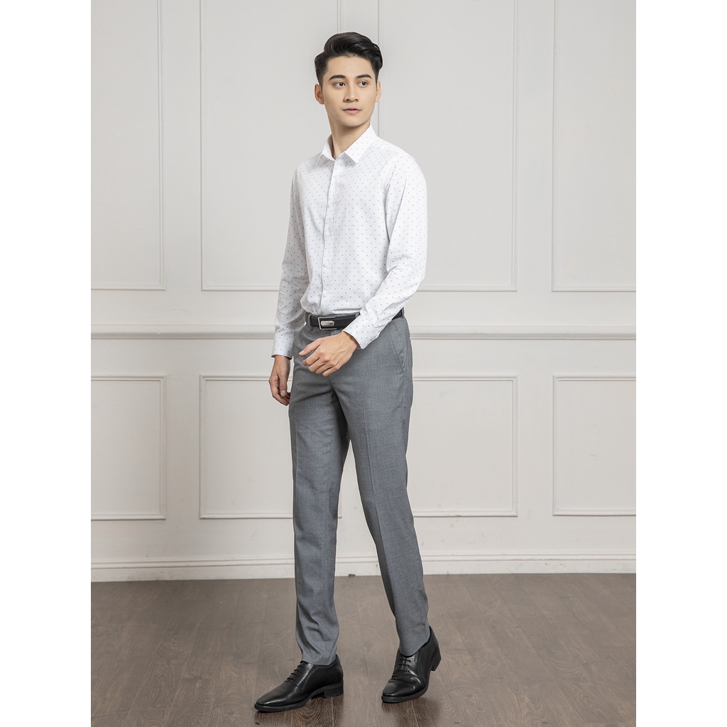 Áo sơ mi dài tay cho nam ARISTINO phom Slim fit ôm nhẹ, thiết kế tà lượn, họa tiết độc đáo, sang trọng - ALS01901