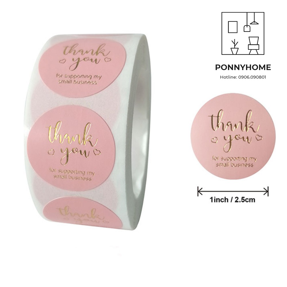 Set 10 miếng Sticker Cám Ơn để gói quà tặng