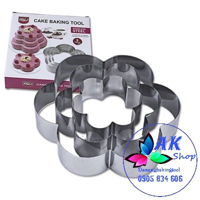 BỘ 3 KHUÔN RING MOUSSE HÌNH HOA