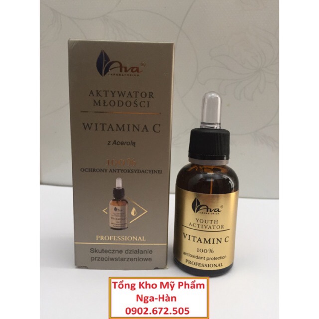 Serum Vitamin C Ava dưỡng trắng da, cải thiện thâm sạm