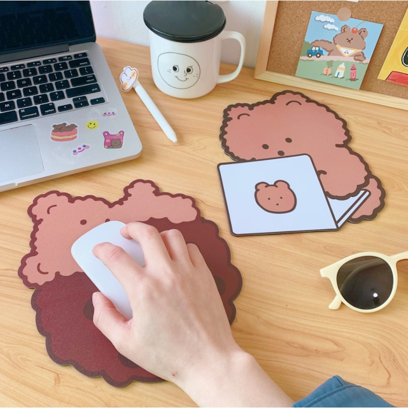 Lót chuột cute laptop - BinaShop - Gấu nâu