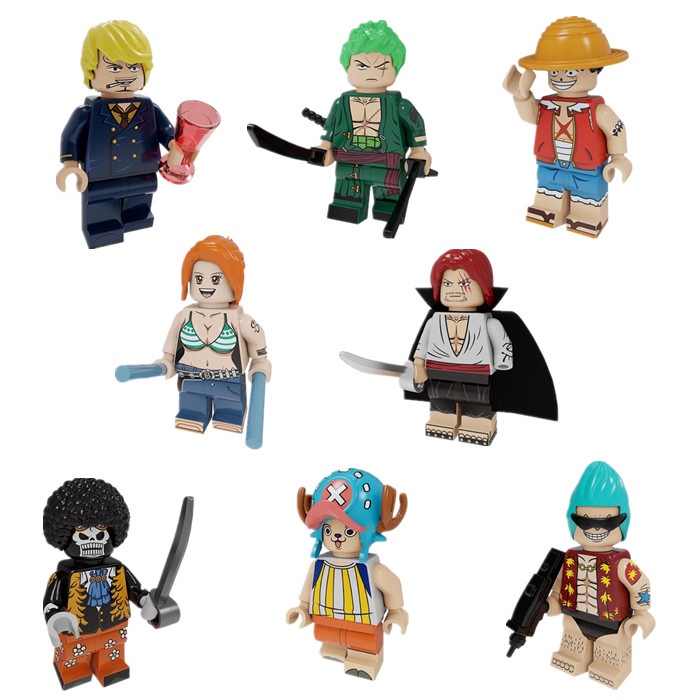 [mẫu hot] Bộ đồ chơi xếp hình lắp ghép lego one piece shank nami franky chopper luffy sanji zoro brook onepiece